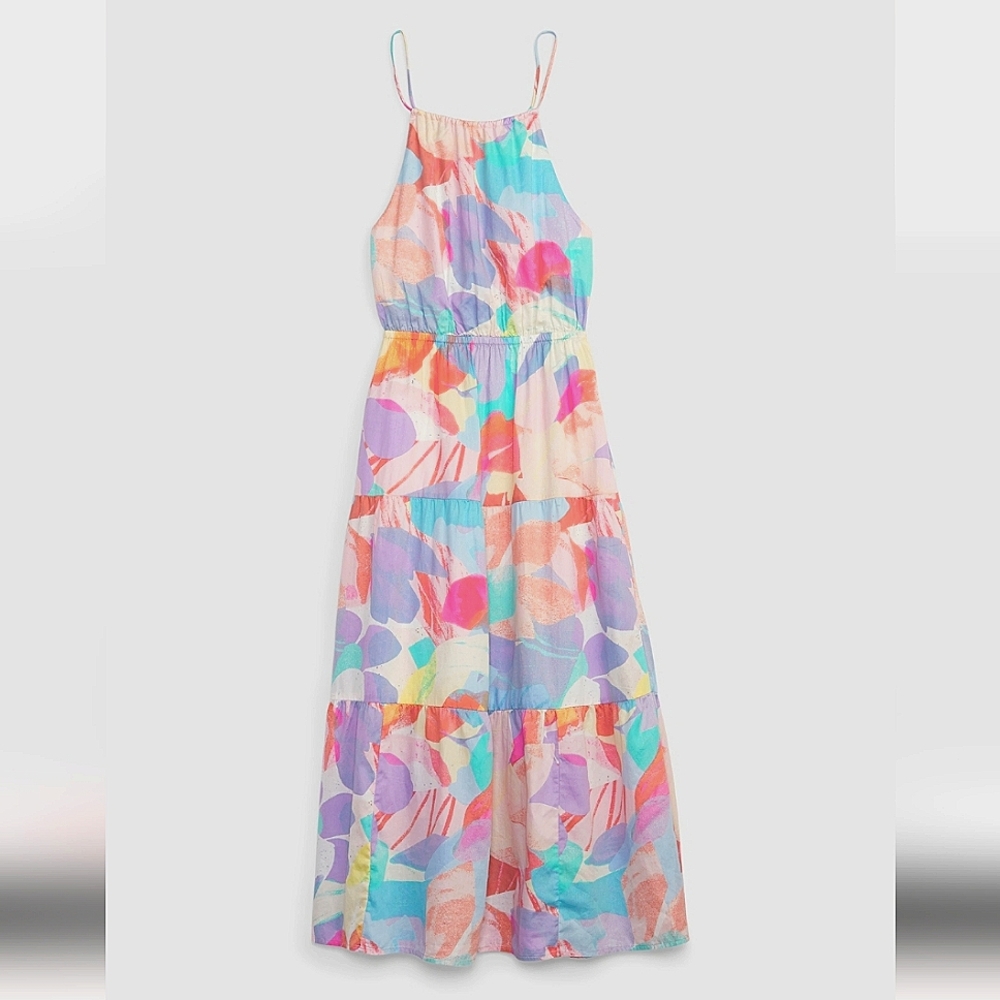 GAP Multicolor Abstract Print Midi Dress